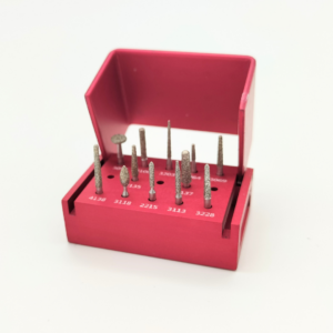 Microdont dental prosthesis 12 piece bur kit with metal casing