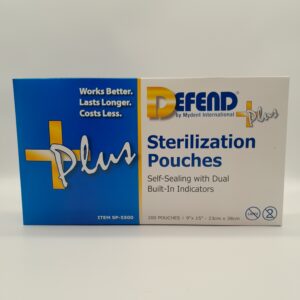 Defend Sterilisation pouch, 230mm x 380mm self sealing with 2 indicators used in sterilisation