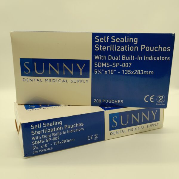 Sunny Dental Sterilisation pouch, 135mm x 283mm with Self sealing steribag with 2 indicators used in dental sterilisation