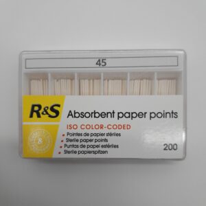 R&S Paper Points 45 in white colour used in endodontics