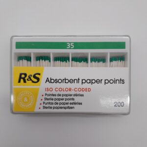 R&S Paper Points 35 in green colour used in endodontics