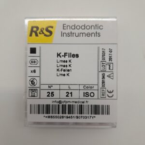 R&S K Files - Size 25 with 21mm length used in endontics