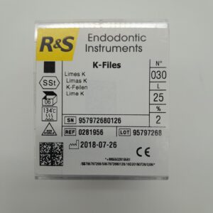 R&S K Files - Size 30 with 25mm length used in endontics