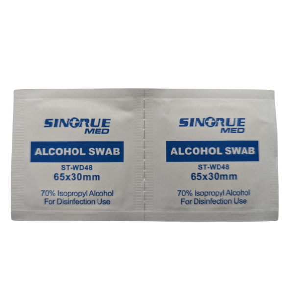 Individually packed quovo brand alcohol wipes in a box