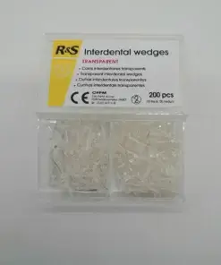 R&S Interdental Wedges - Transparent comes as Box has 2 compartments, Size: 100 pcs of Fine + 100 pcs of Medium. Used in restorative dental.