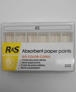 R&S Paper Points 45 in white colour used in endodontics