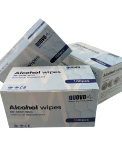 QUOVO branded alcohol wipes