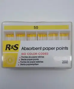 R&S Paper Points 50 in yellow colour used in endodontics