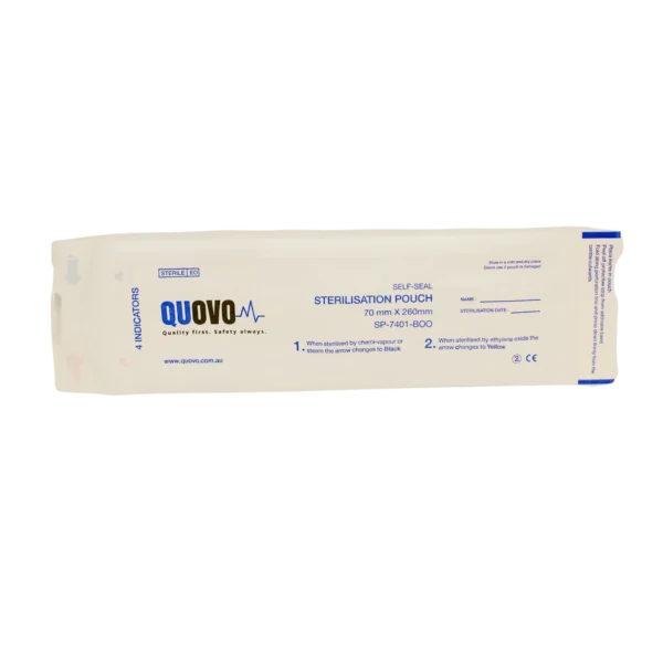 Sterilisation Pouch (70mm X 260mm) (Quovo) - Image 2